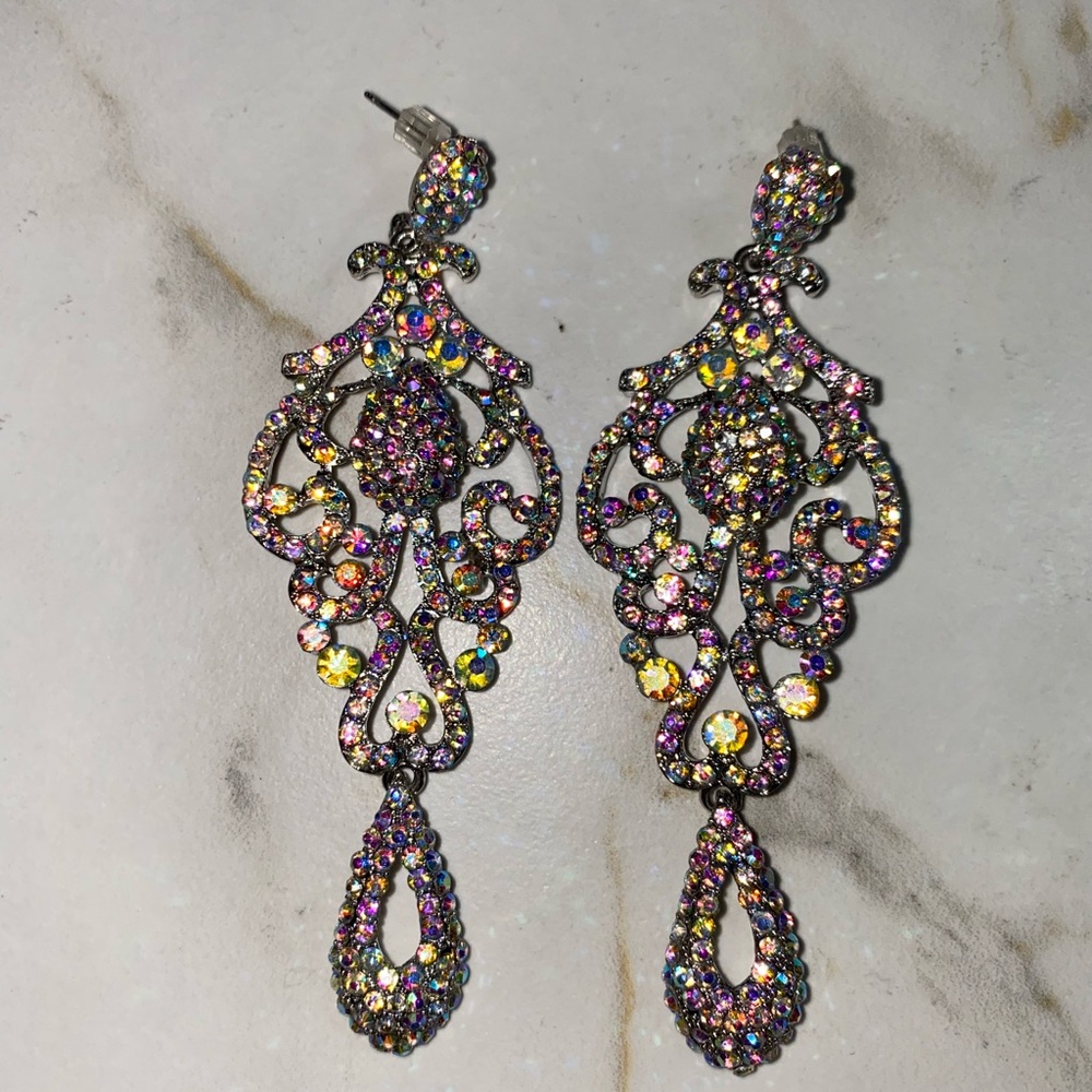 AB rhinestone earrings